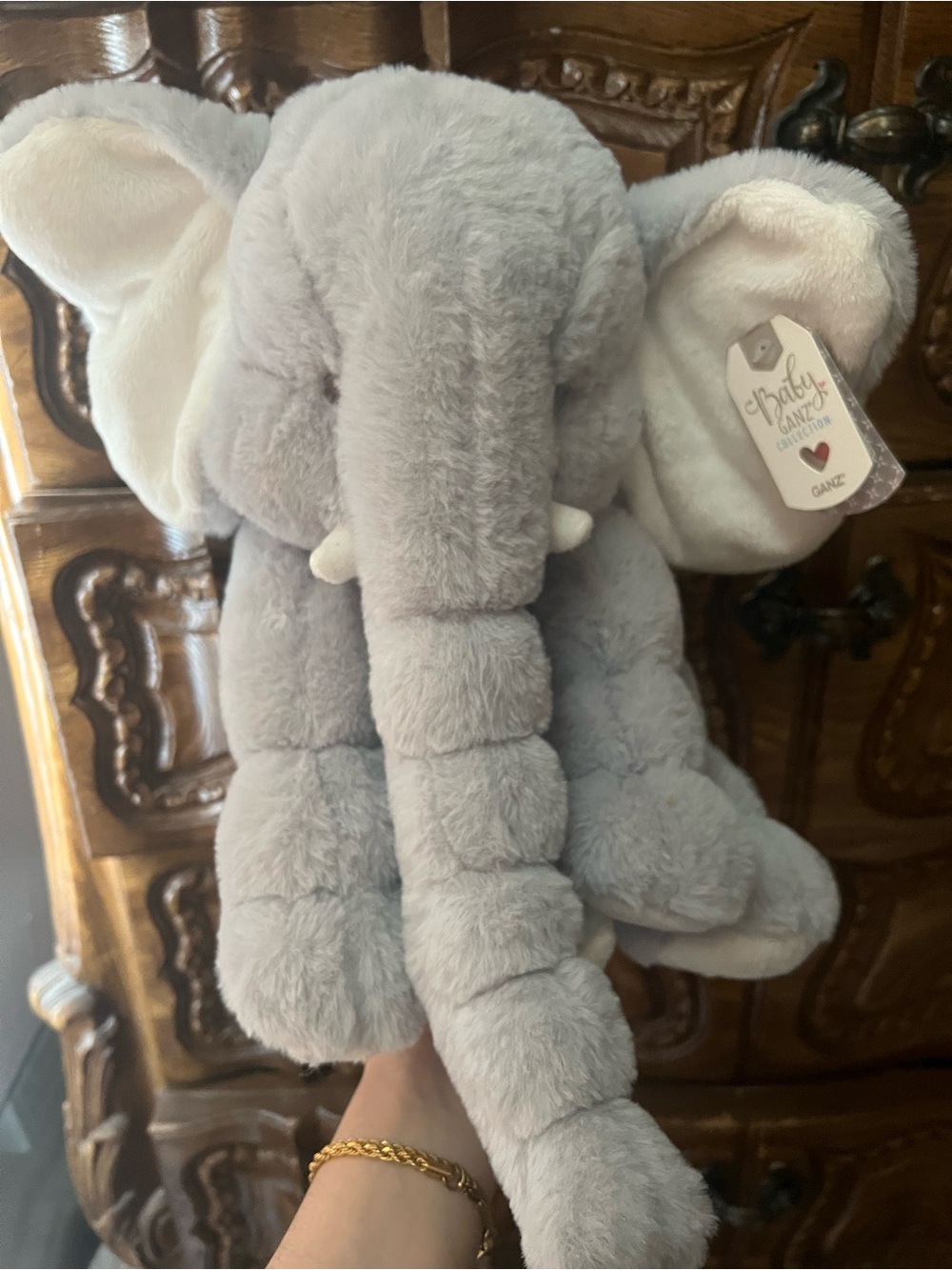 Gray Plush Elephant Stuffed Toy - Soft Comfort for Kids